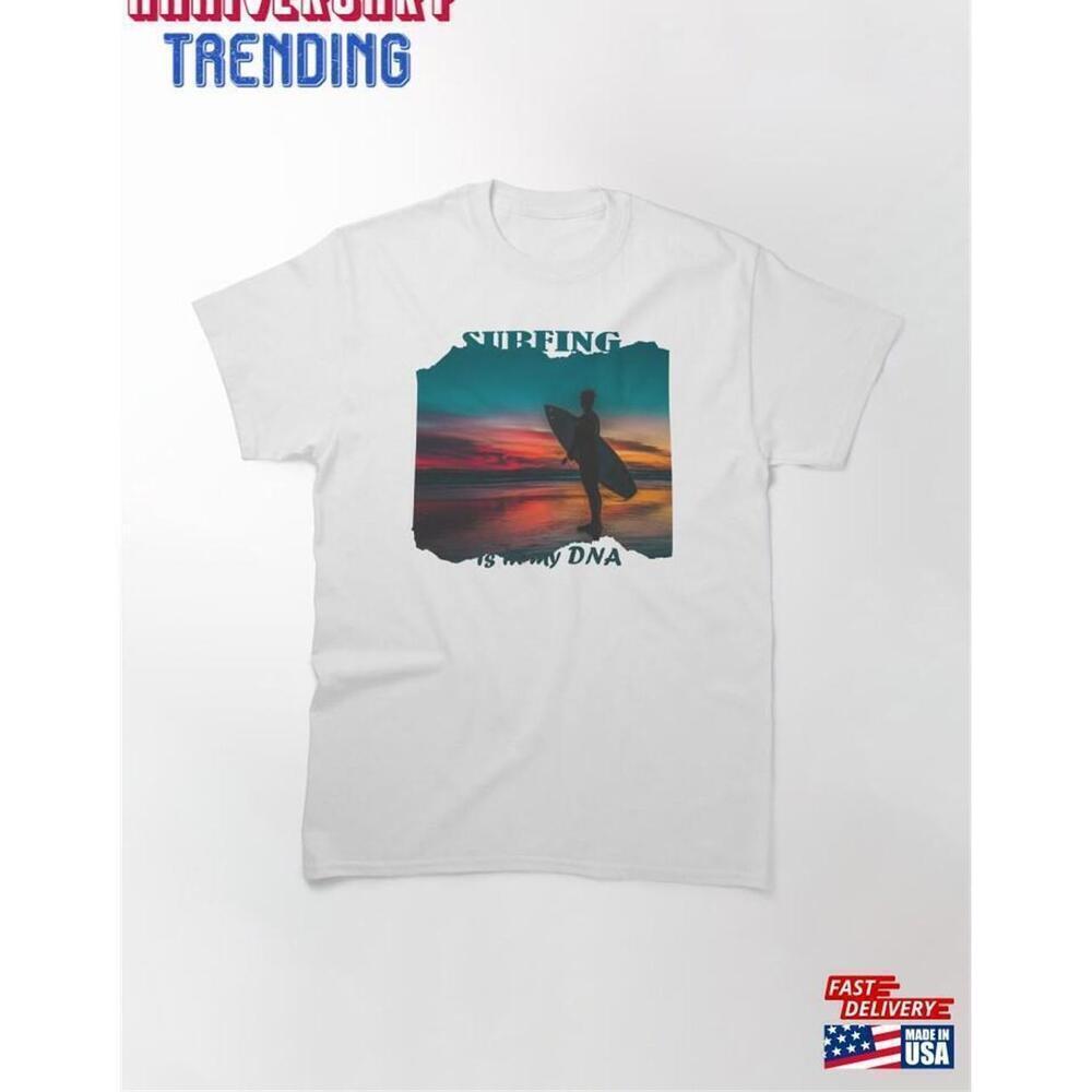 Surfing Is In My DNA Beach Surf Graphic T-Shirt